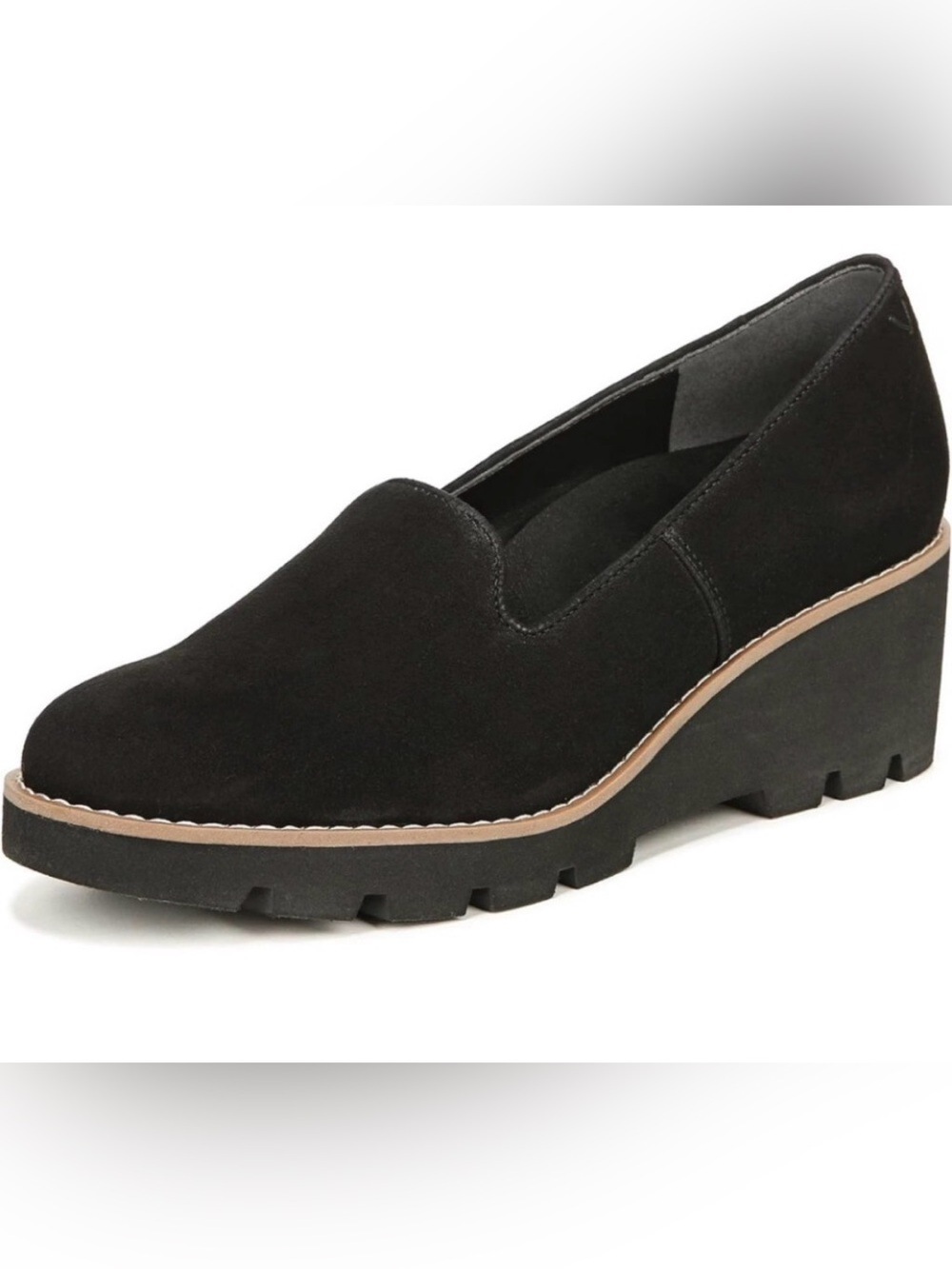 Brand New Vionic size 10 Black Wedge Loafer Slip-On Shoes